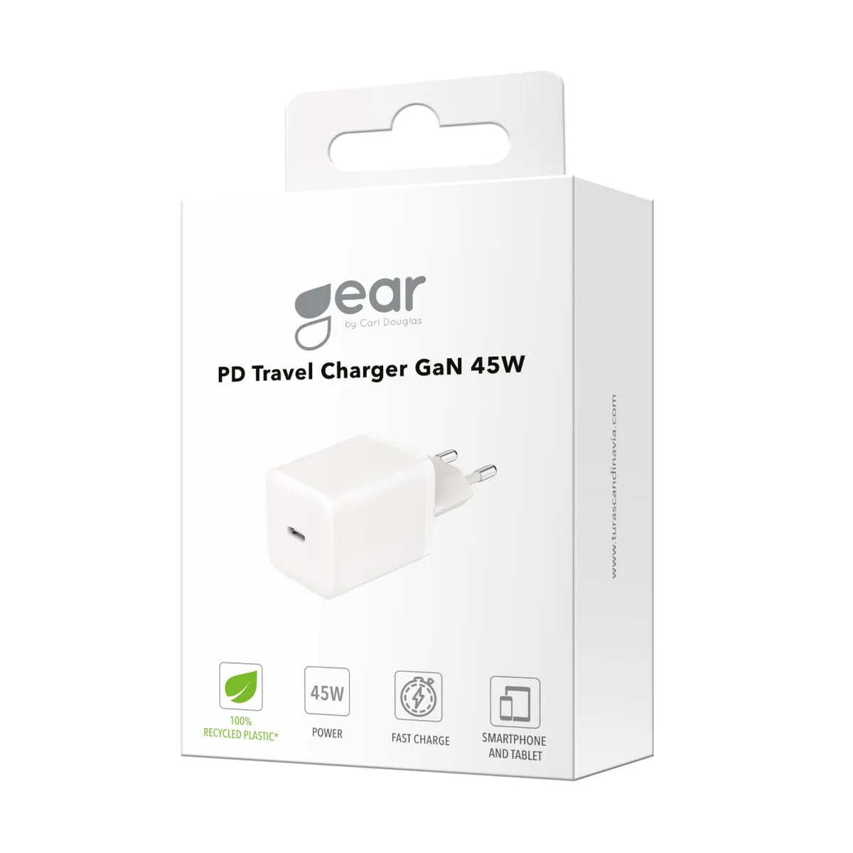 GEAR Charger 220V 1xUSB-C PD/PPS 45W GaN White