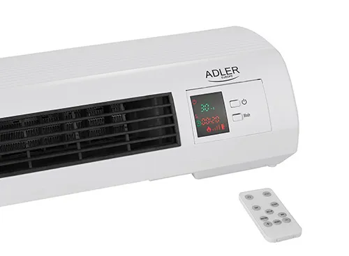 Adler AD 7714 V&auml;ggmonterad keramisk luftrid&aring;v&auml;rmare 2000 W Vit