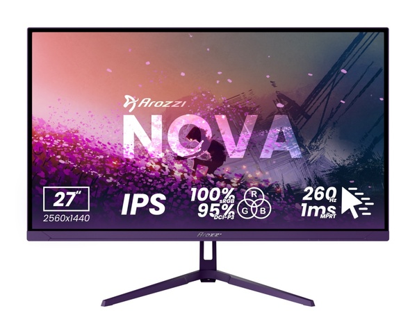 Arozzi Nova 27" QHD, IPS, HDR, 260Hz Gaming Monitor