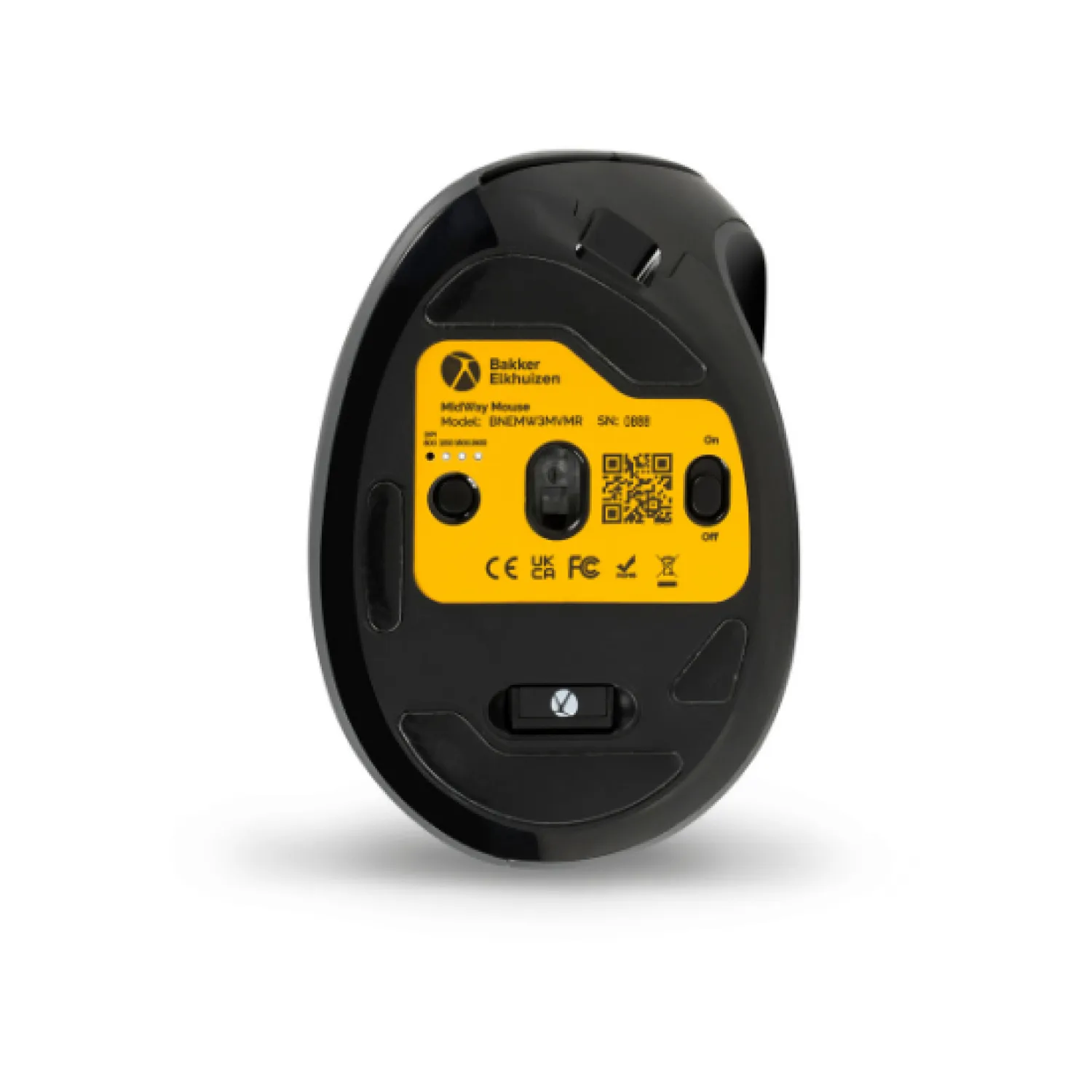 BakkerElkhuizen MidWay 3-Mode Vertical Right tr&aring;dl&ouml;s ergonomisk mus