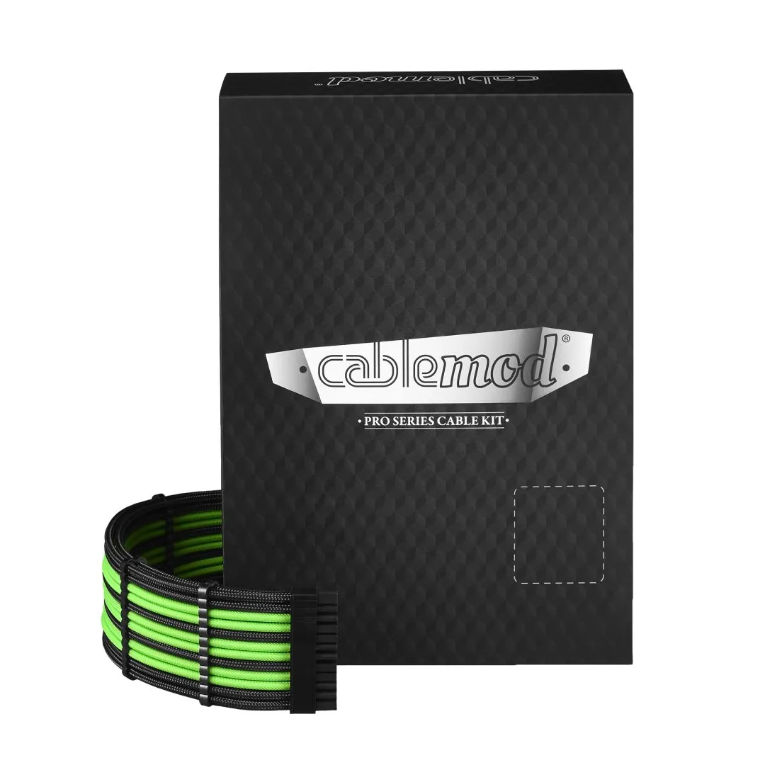 CableMod PRO ModMesh RT-Series ASUS ROG / Seasonic Cable Kits - black/light green CableMod PRO ModMesh RT-Series ASUS ROG / Seasonic Cable Kits - black/light green