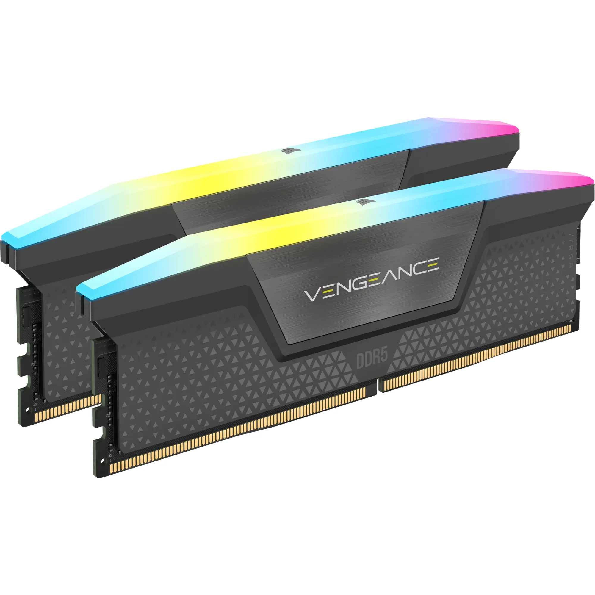 CORSAIR VENGEANCE RGB 64GB 2x32GB DDR5 6200MT/s DIMM Unbuffered 32-38-38-80 Std PMIC XMP 3.0 Black Heatspreader RGB LED 1.4V