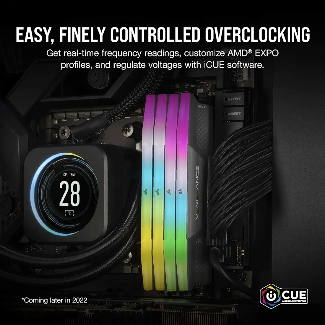 Corsair Vengeance RGB 64 GB (2 x 32 GB) DDR5 5600 MHz, CL40 minne, gr&aring; (EXPO/XMP)