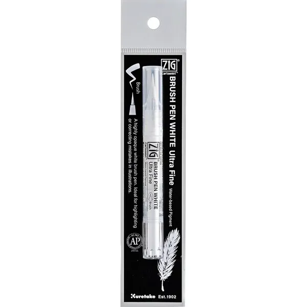 ZIG Cartoonist Brush Pen White Ultra F