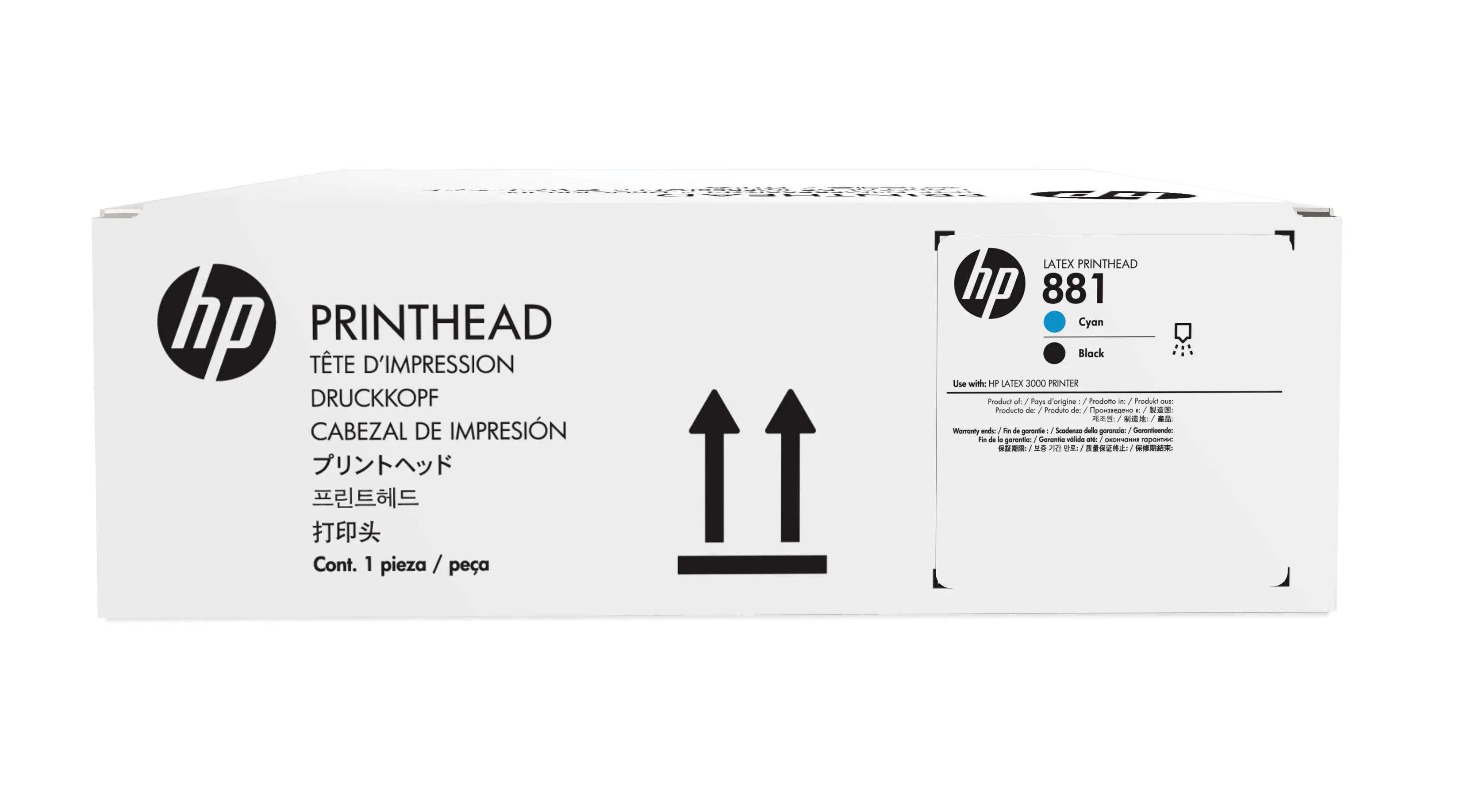 HP 881 -tulostuspää, syaani/musta