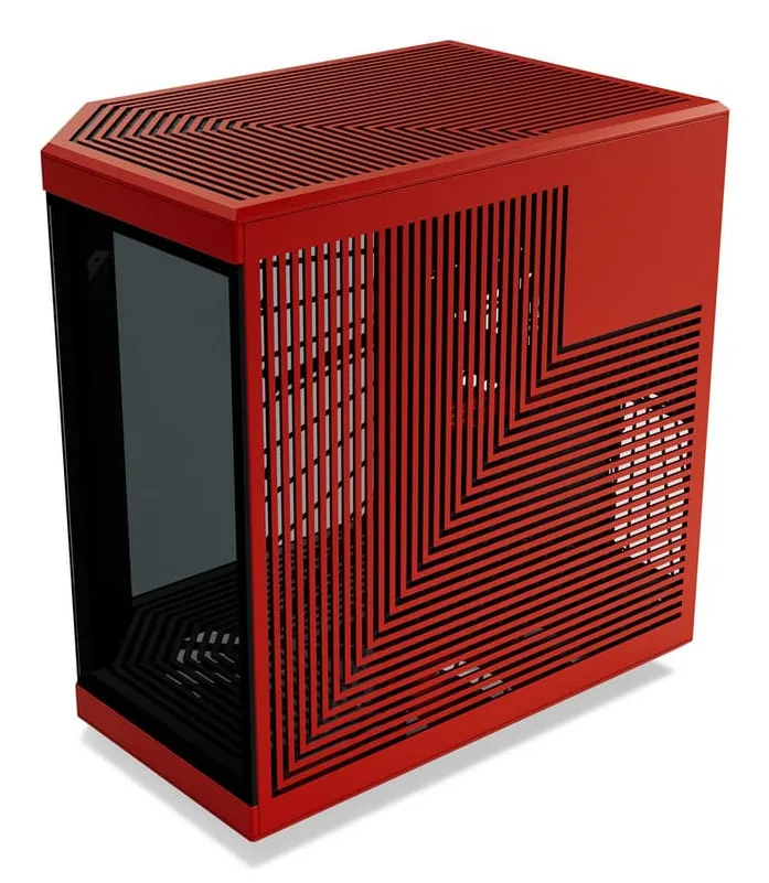 Hyte Y70 Touch rot Tempered Glass - miditornikotelo, Musta, Punainen