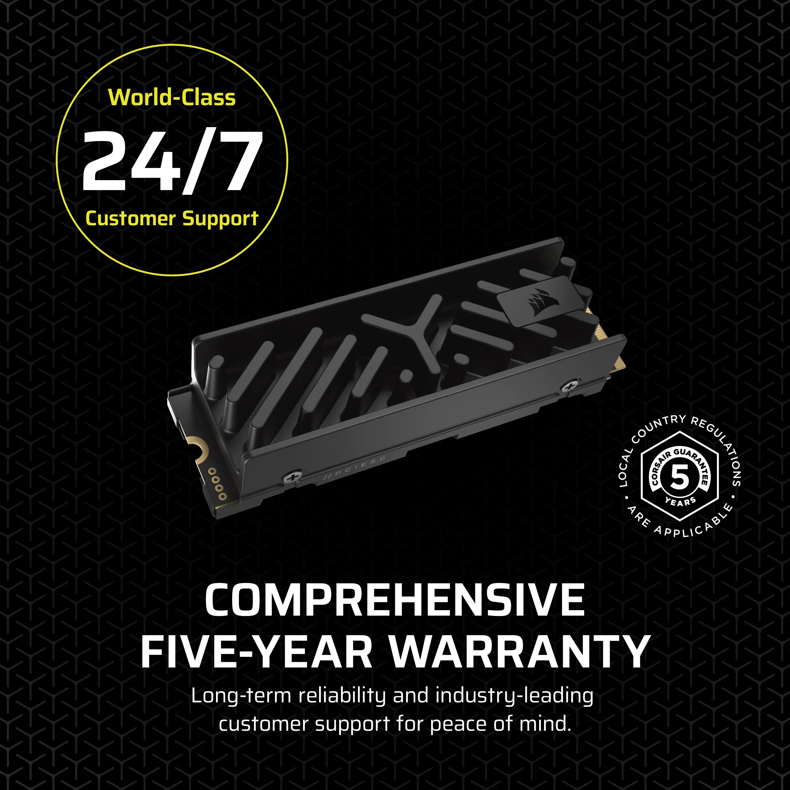 Corsair MP700 Elite 4TB M.2 PCIe 5.0 x4 NVMe SSD, Black