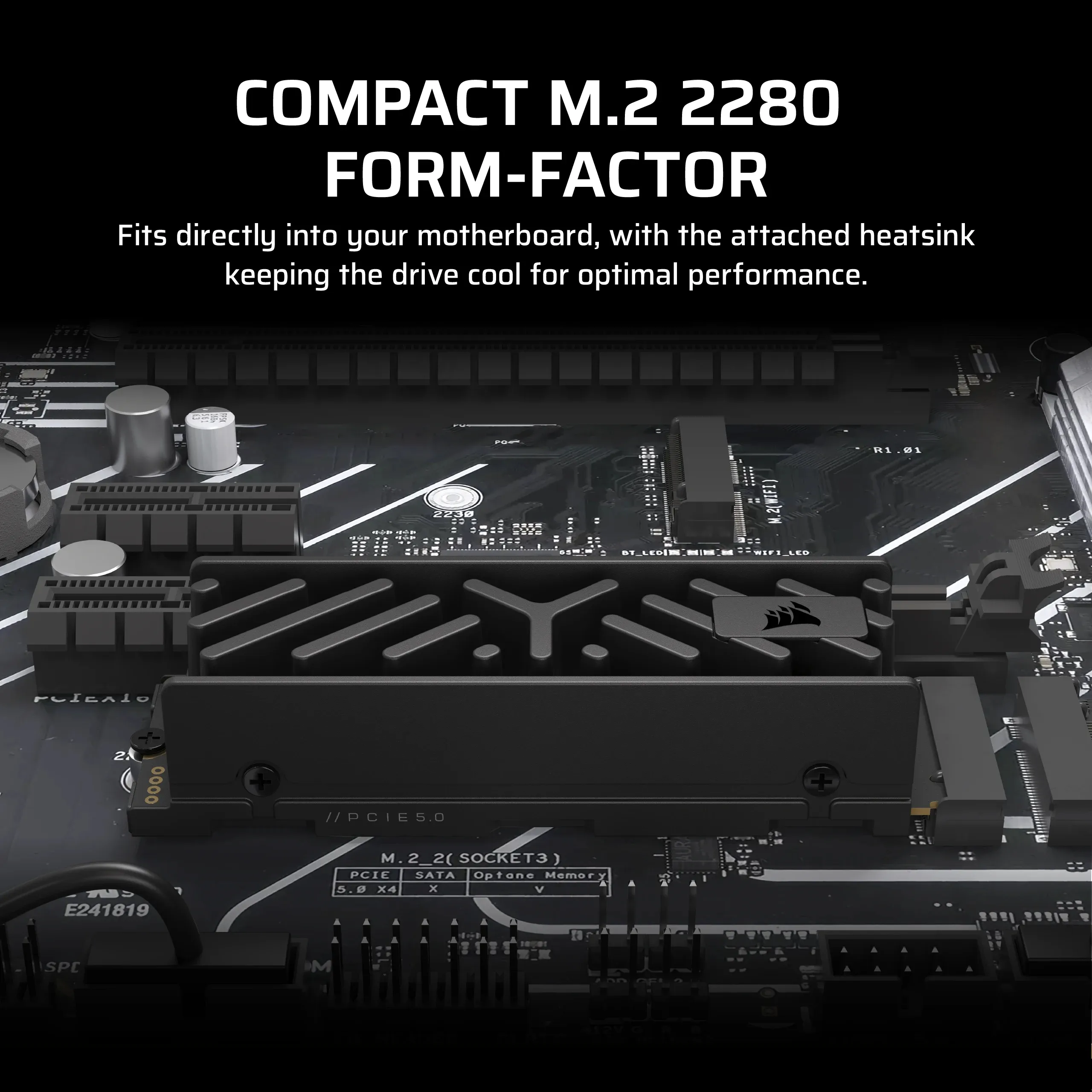 Corsair MP700 Elite 4TB M.2 PCIe 5.0 x4 NVMe SSD, Black