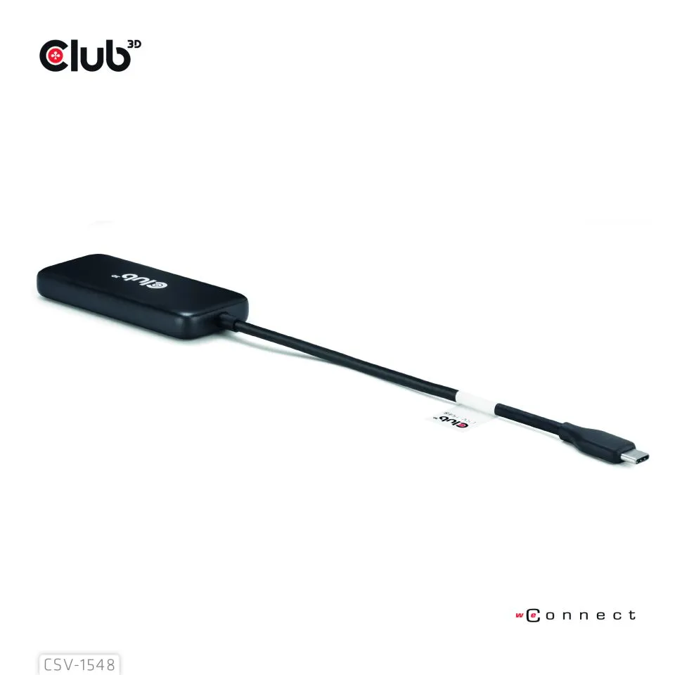 Club 3D USB C - 4x USB-C + PD3.0 100W - adapter, Svart