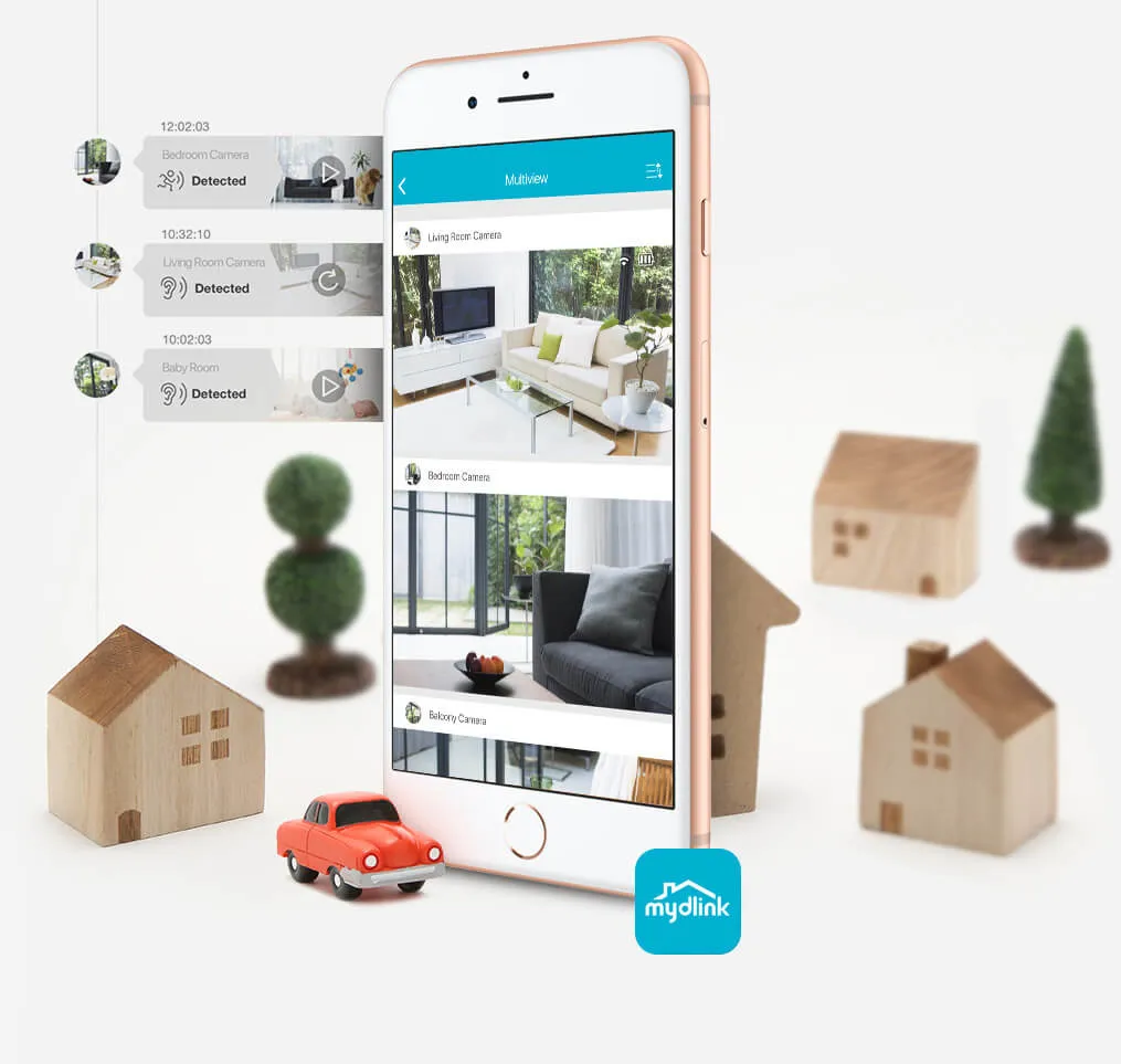 D-Link Full HD valvontakamera, WiFi, kaksisuuntainen &auml;&auml;ni, Smart home, valkoinen