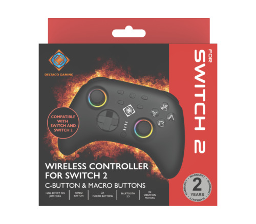 Deltaco Gaming  Wireless Switch 2 controller with C-button, RGB, Macro buttons, black