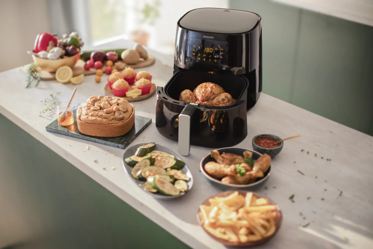 Philips Airfryer XL -kiertoilmakypsennin, Musta, 6.2l