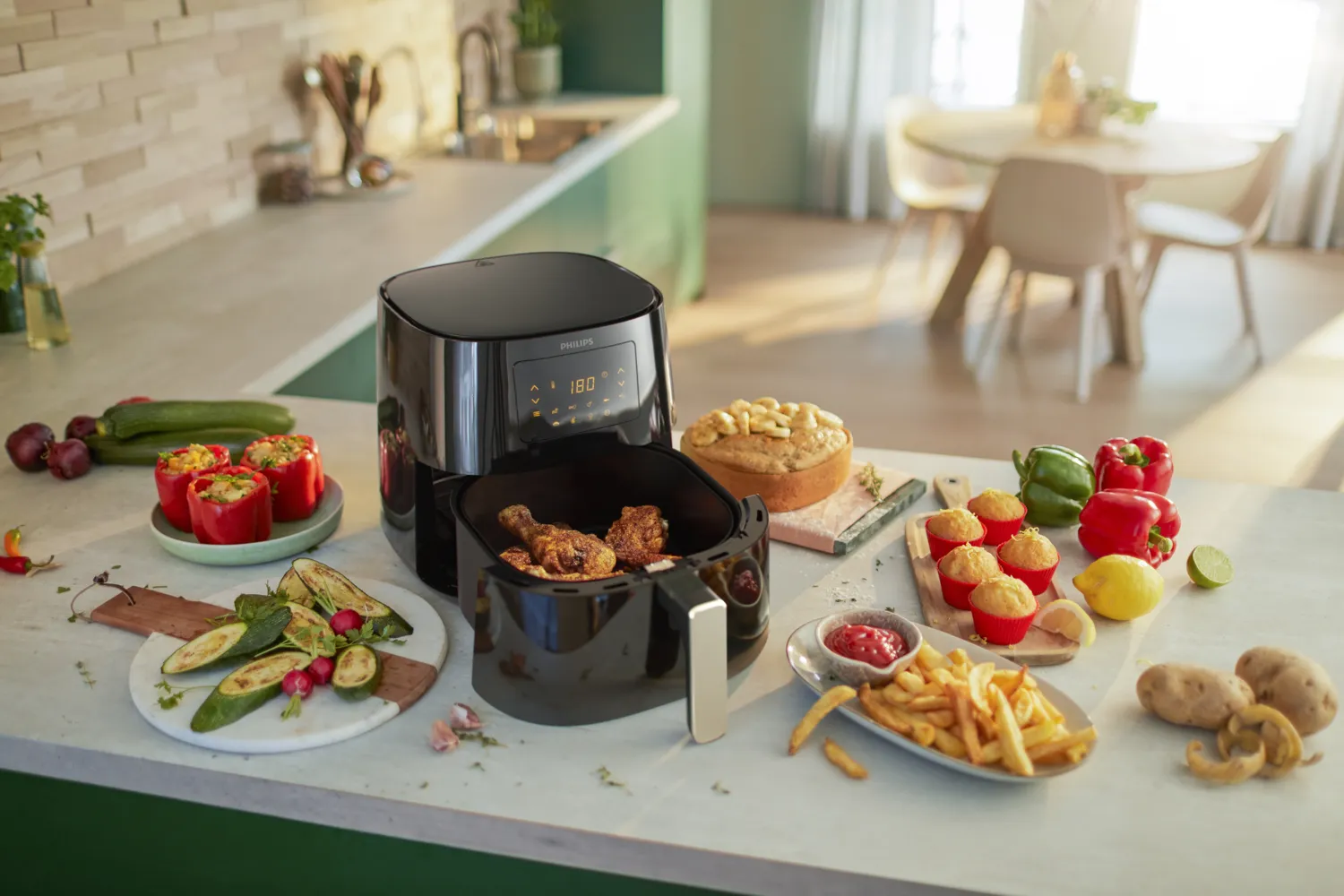 Philips Airfryer XL -kiertoilmakypsennin, Musta, 6.2l