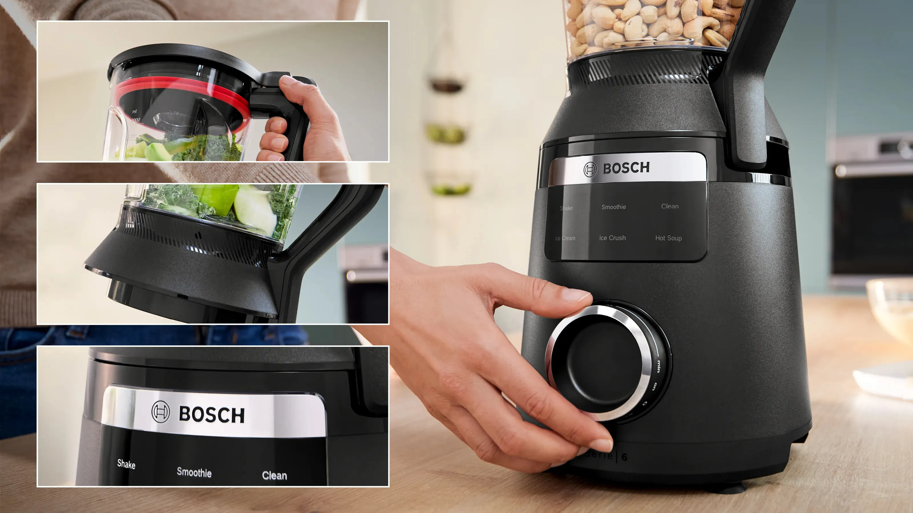 Bosch Serie 6 VitaPower MMB6652B 1800 W 2 l -tehosekoitin, musta