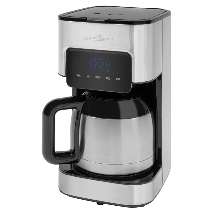 ProfiCook PC-KA 1191 10 koppar kaffebryggare med termoskanna, silver, svart