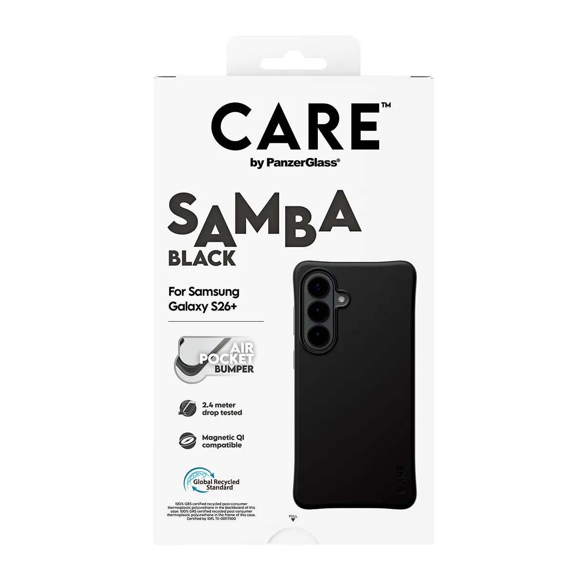 PanzerGlass CARE CASE SAMBA QI, Galaxy S26+ -suojakuori, musta