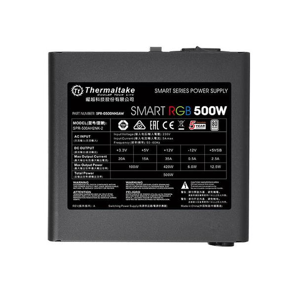 Thermaltake Smart RGB 500W - Power supply, 80 Plus White