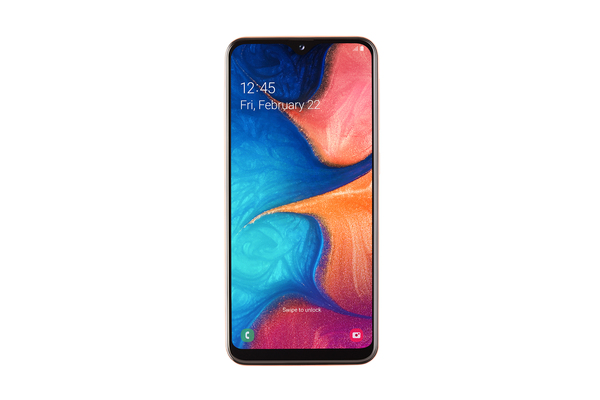 Samsung Galaxy A20e 32 Gt/3 Gt -Android-puhelin, Oranssi