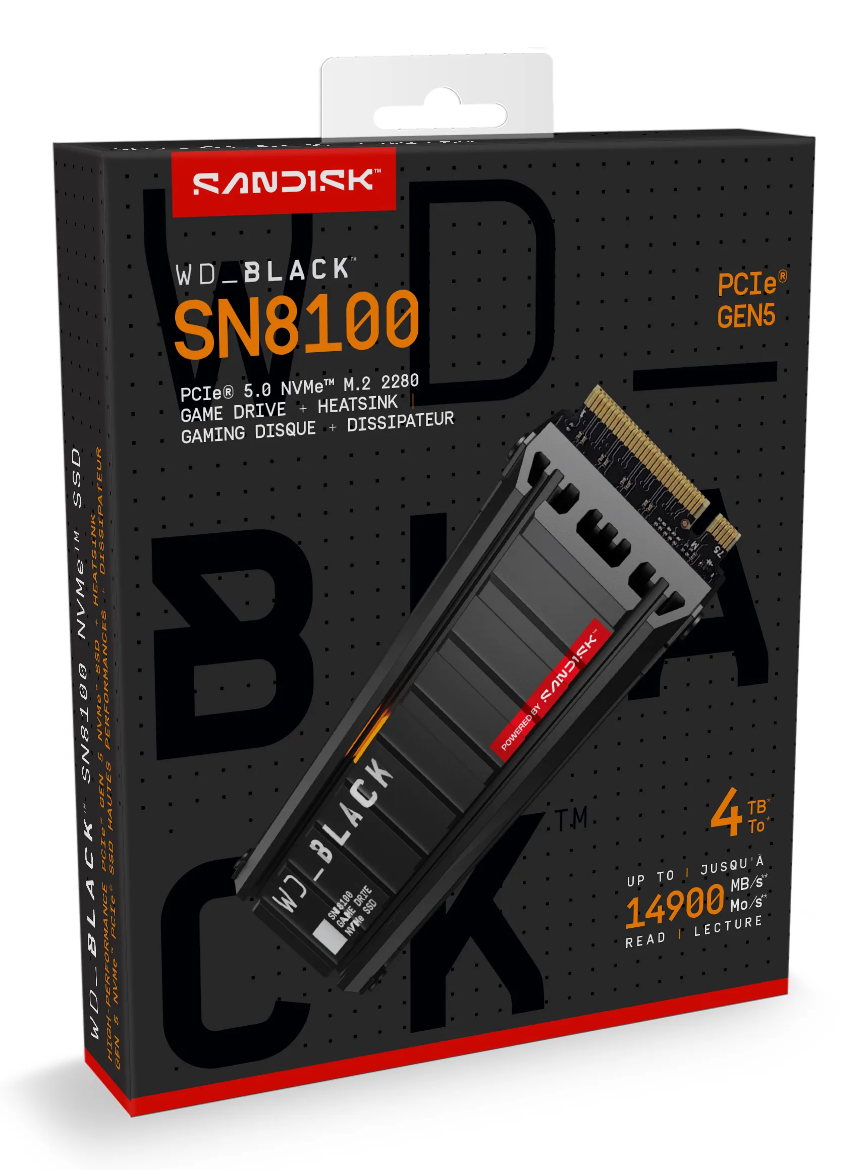WD Black SN8100 4TB M.2 PCIe 5.0 NVMe SSD with Heatsink