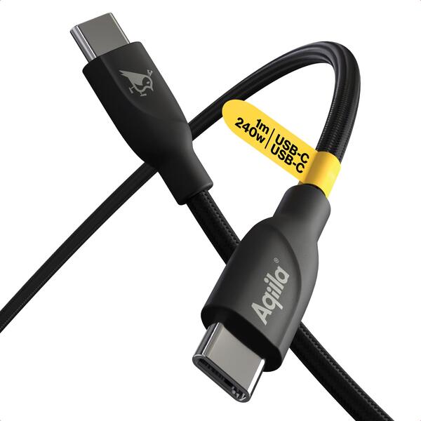 AQIILA Cablebird CB11 USB-C cable, 240W, 1 m, Black
