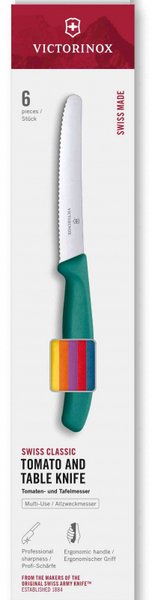 Victorinox Swiss Classic Tomato and Table Knife Set, 6 Pieces, 110 mm, Multicolor