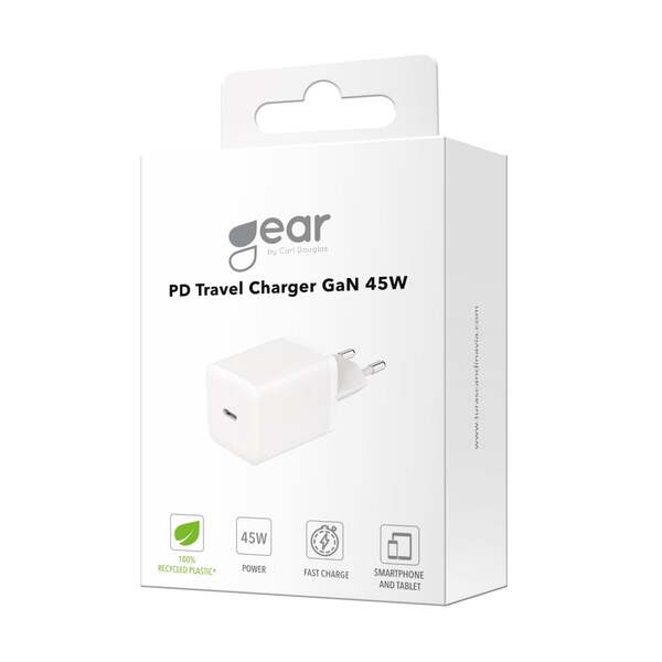 GEAR Charger 220V 1xUSB-C PD/PPS 45W GaN White