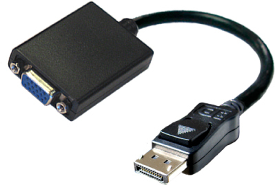 ACCELL sovitin, DisplayPort - VGA, 20-pin uros - 15-pin n musta
