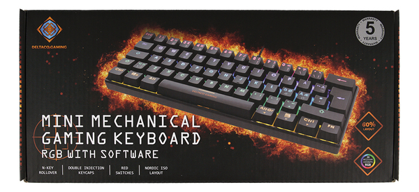(L&ouml;yt&ouml;nurkka) Deltaco Gaming RGB Mechanical Red -pelin&auml;pp&auml;imist&ouml;