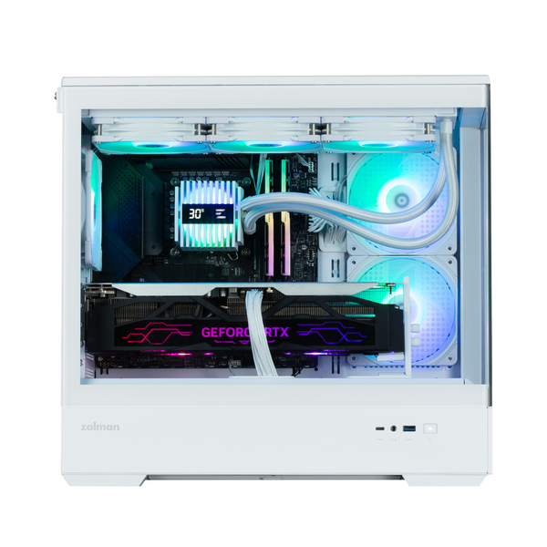Zalman P30 V2 - Mini-tornikotelo, ikkunalla, valkoinen