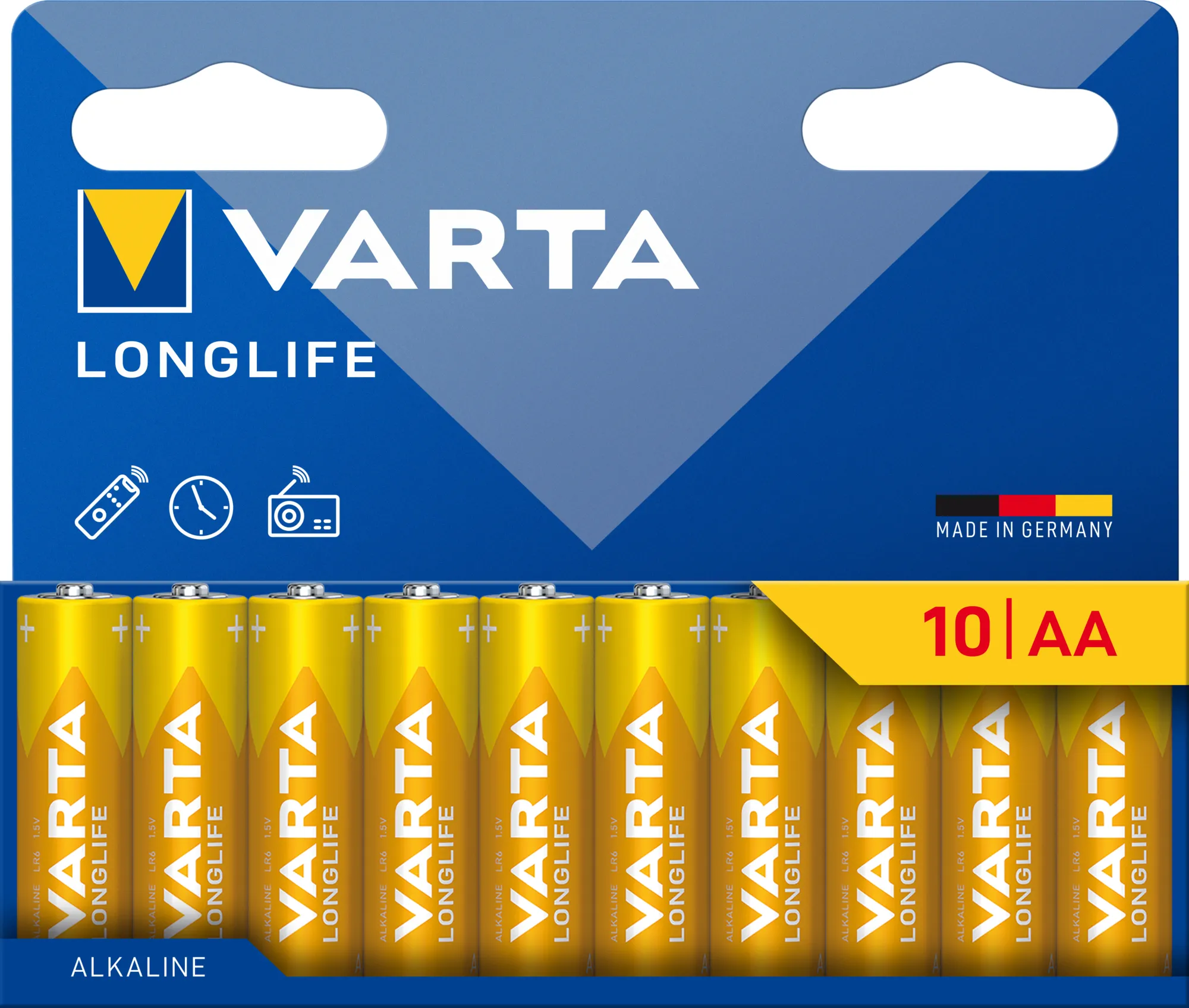 VARTA Longlife AA LR06 alkalibatterier, 10-pack