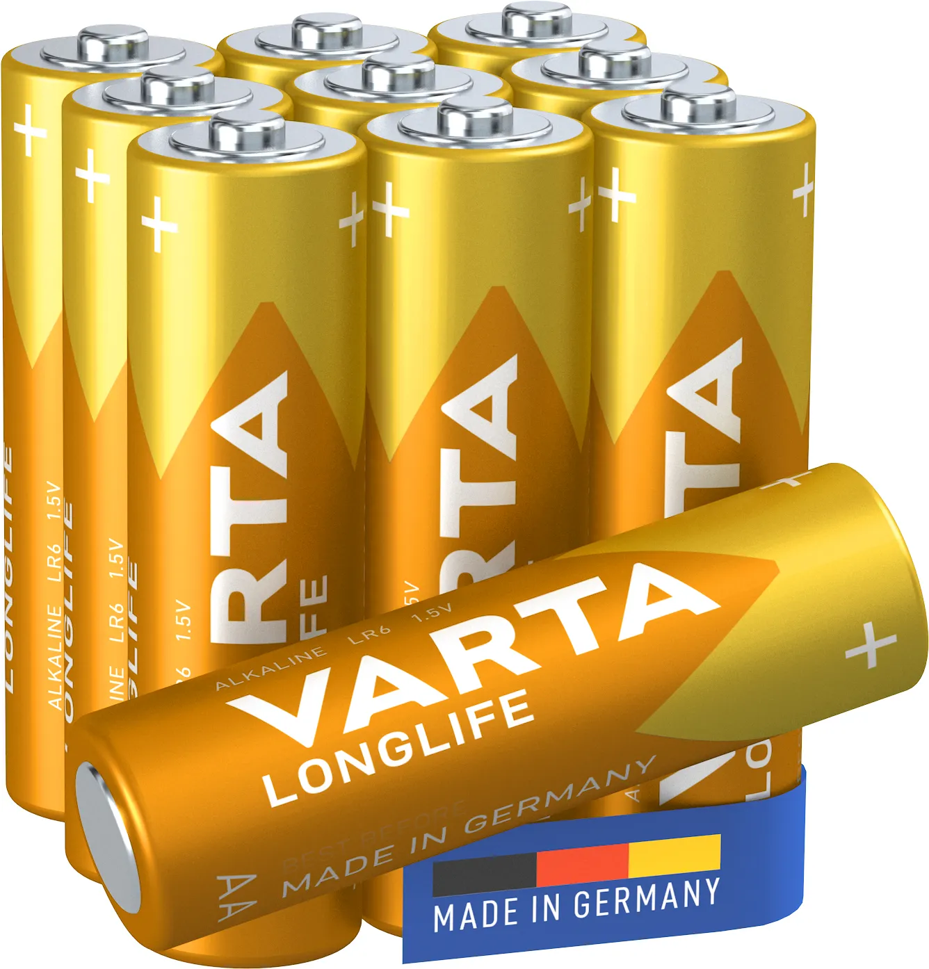 VARTA Longlife AA LR06 alkalibatterier, 10-pack