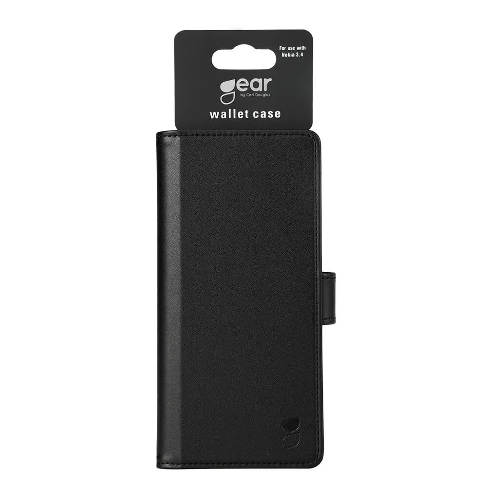 GEAR Wallet, Nokia 3.4 -lompakkokotelo, Musta