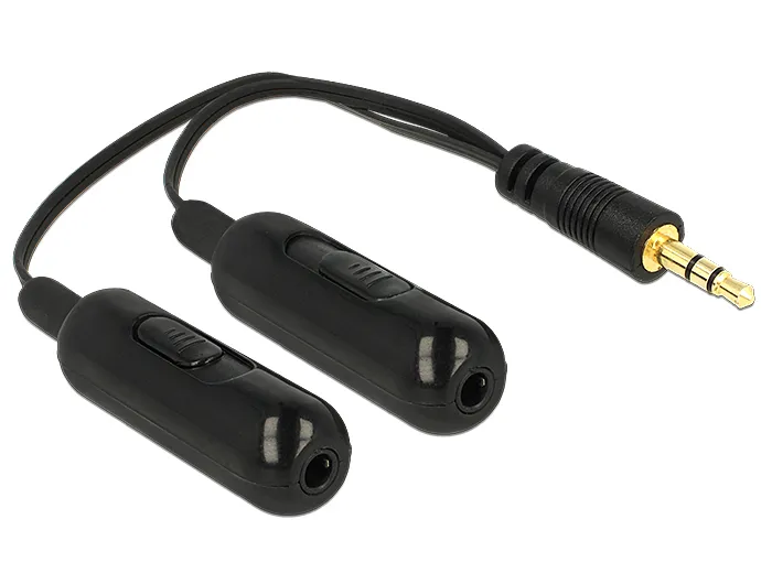 Delock Adapter Cable audio splitter stereo jack male 3.5 mm 3 pin &gt; 2