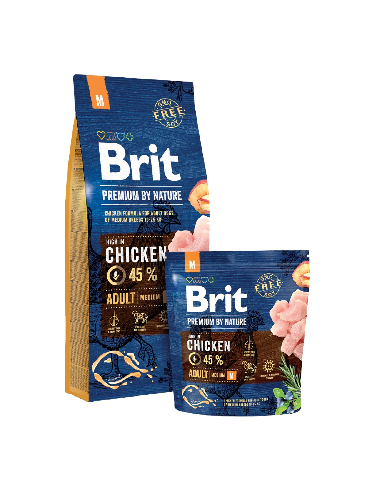 Brit Premium by Nature Adult M Chicken, Dry food for dogs, 15kg