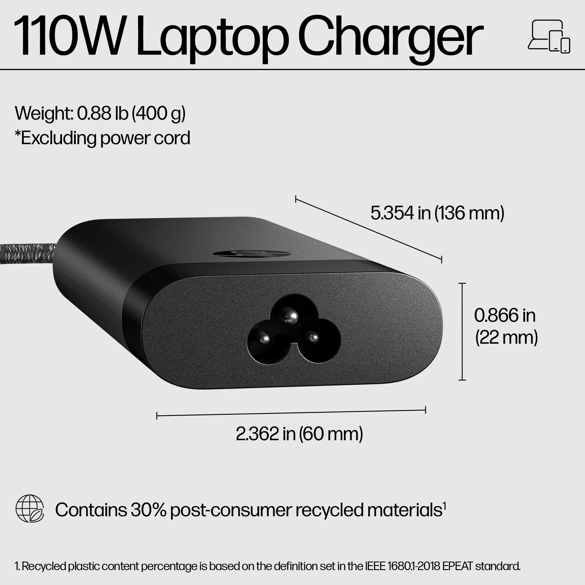 HP USB-C 110W Laptop Charger