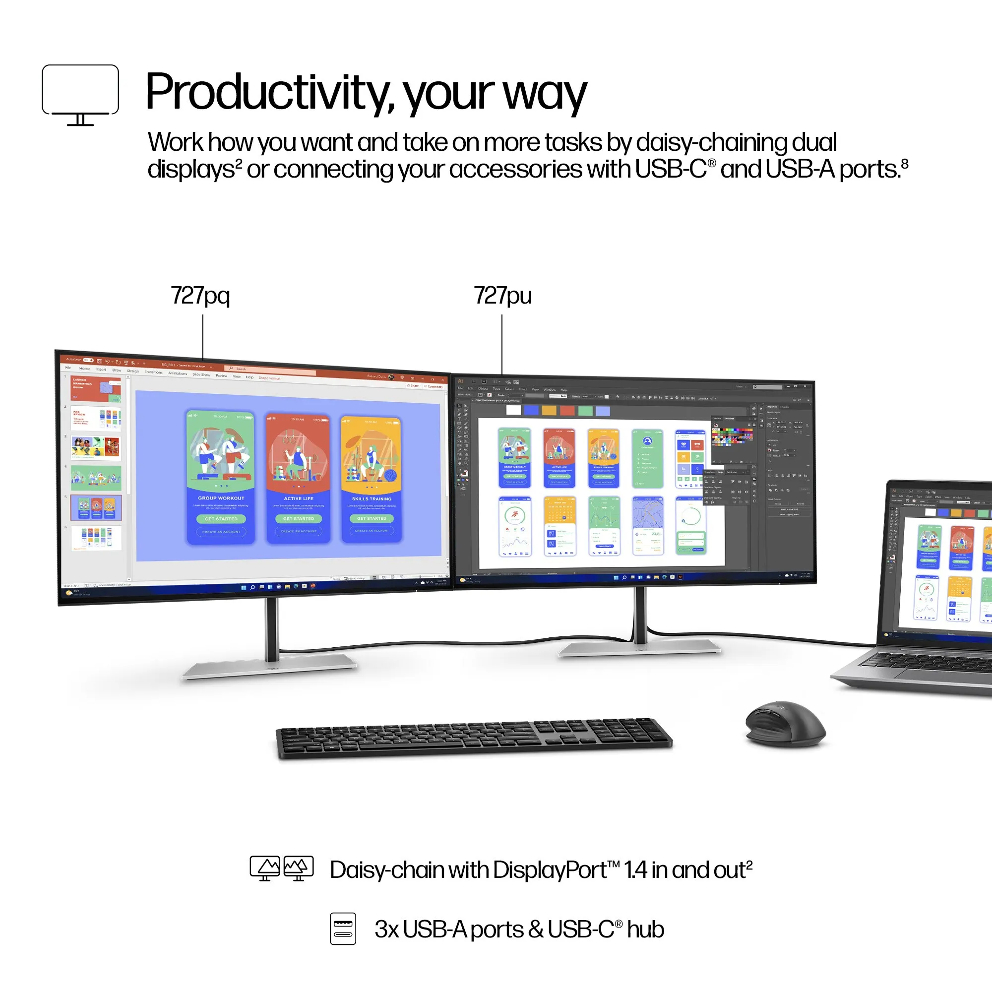 HP 727pq Series 7 Pro Monitor 27inch IPS QHD 2560x1440 120Hz 16:9 HDMI DP Black (EU)