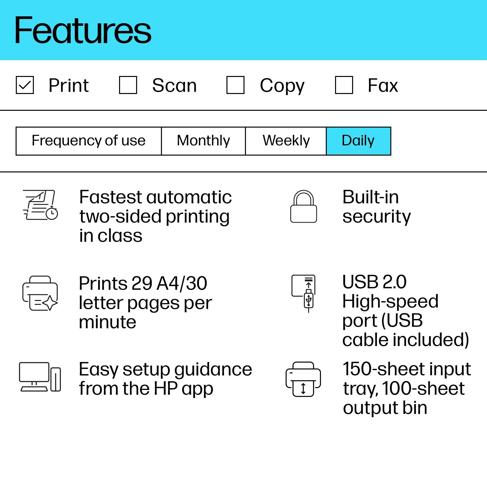 HP LaserJet M209d Printer Mono Duplex laser A4 600x600dpi 29ppm 150sheets USB