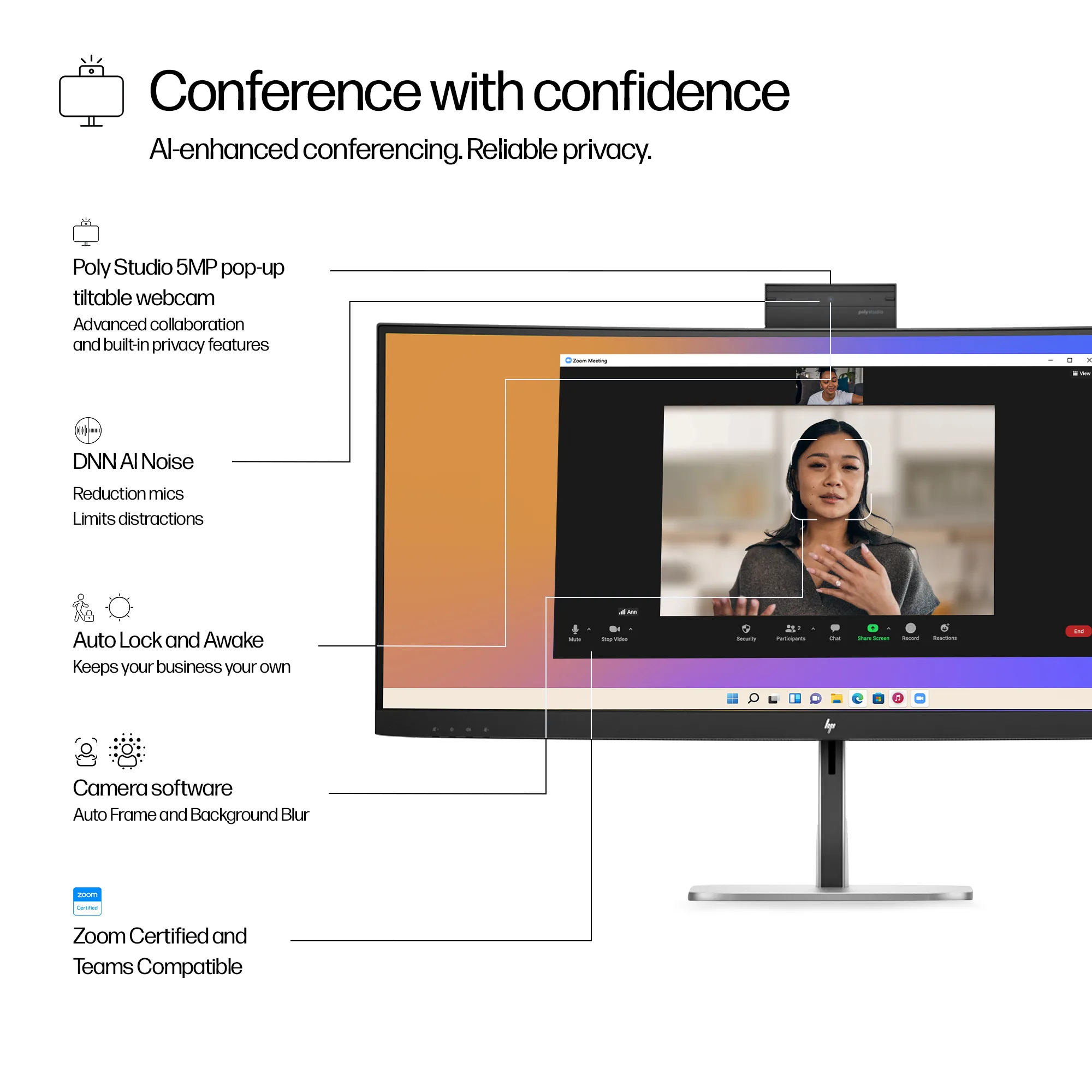 HP Series 5 Pro 34" WQHD, VA -kaareva n&auml;ytt&ouml;, USB-C hub