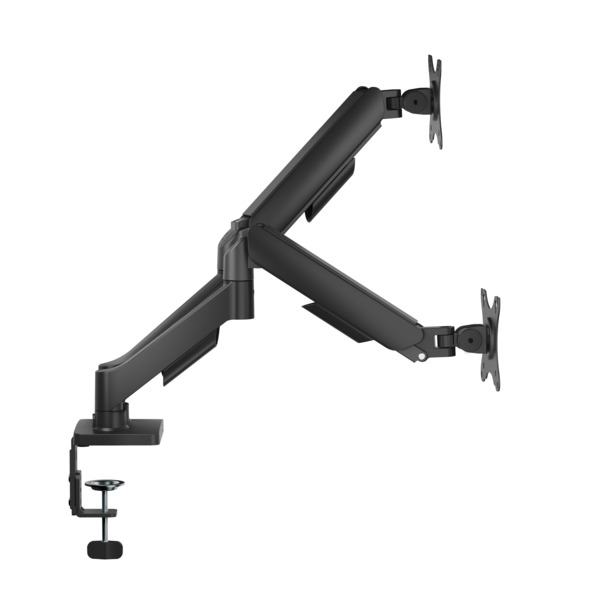 DELTACO ARM-1300-B Desk Mount, for 2 monitors, 17-32", with mechanical spring, 9kg, VESA 75/100, Black