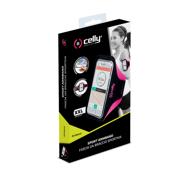 CELLY ARMBAND UP TO 6.2" BLACK/PINK