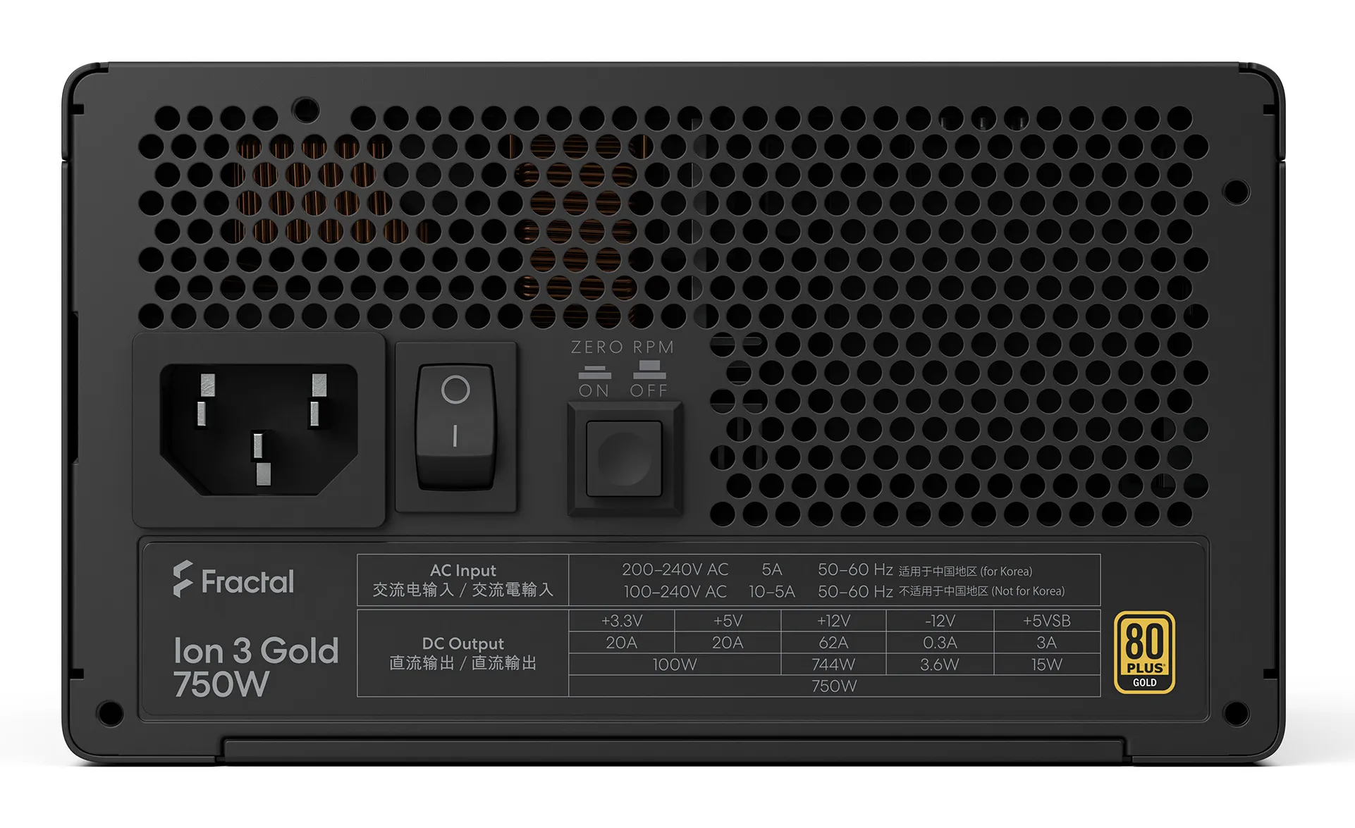 Fractal Design Ion 3 750W -virtal&auml;hde, 80 Plus Gold