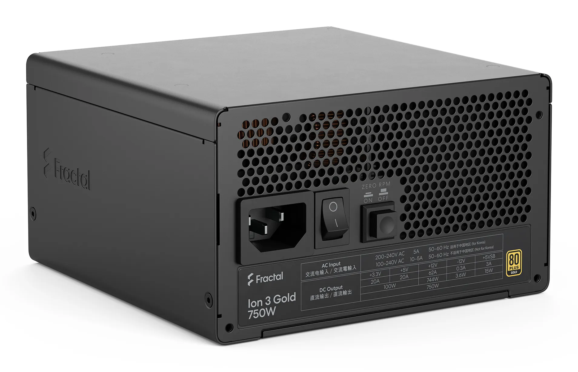 Fractal Design Ion 3 750W -virtal&auml;hde, 80 Plus Gold