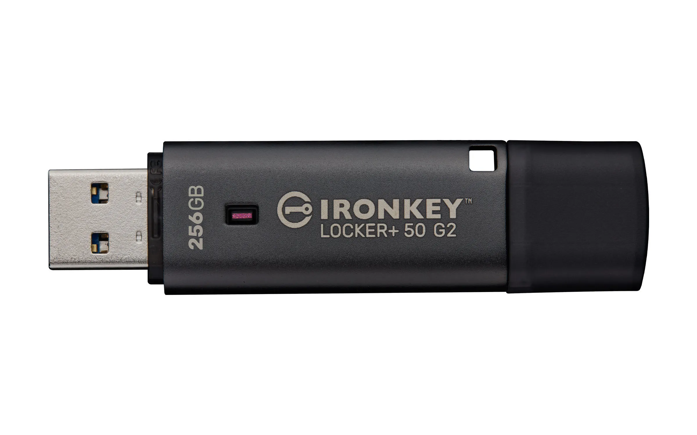 Kingston IronKey Locker Plus 50 G2 USB 3.2 Gen 1 256GB memory stick, Black