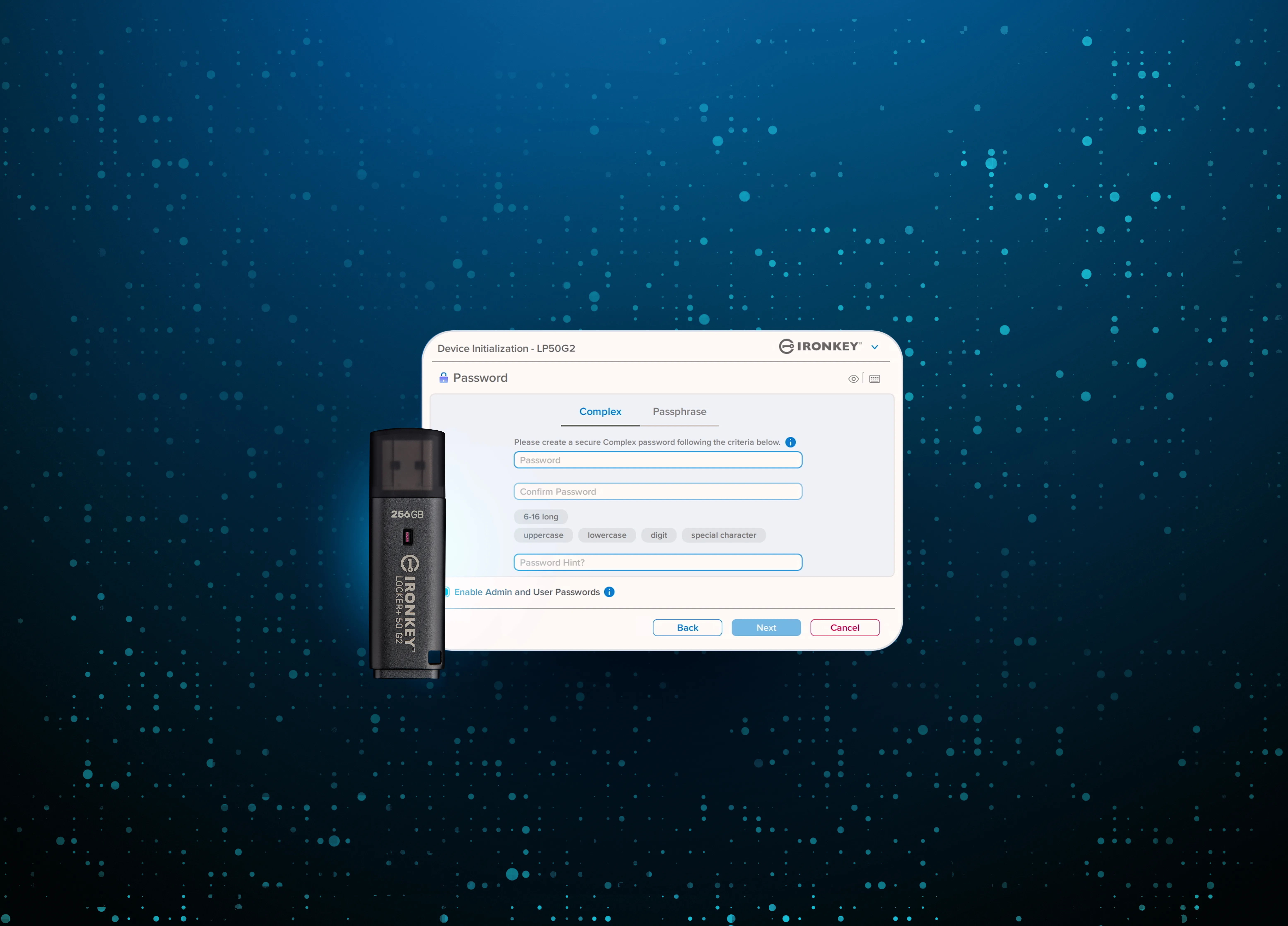 Kingston IronKey Locker Plus 50 G2 USB 3.2 Gen 1 256GB memory stick, Black