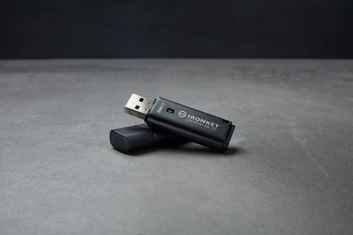 Kingston IronKey Locker Plus 50 G2 USB 3.2 Gen 1 256GB memory stick, Black