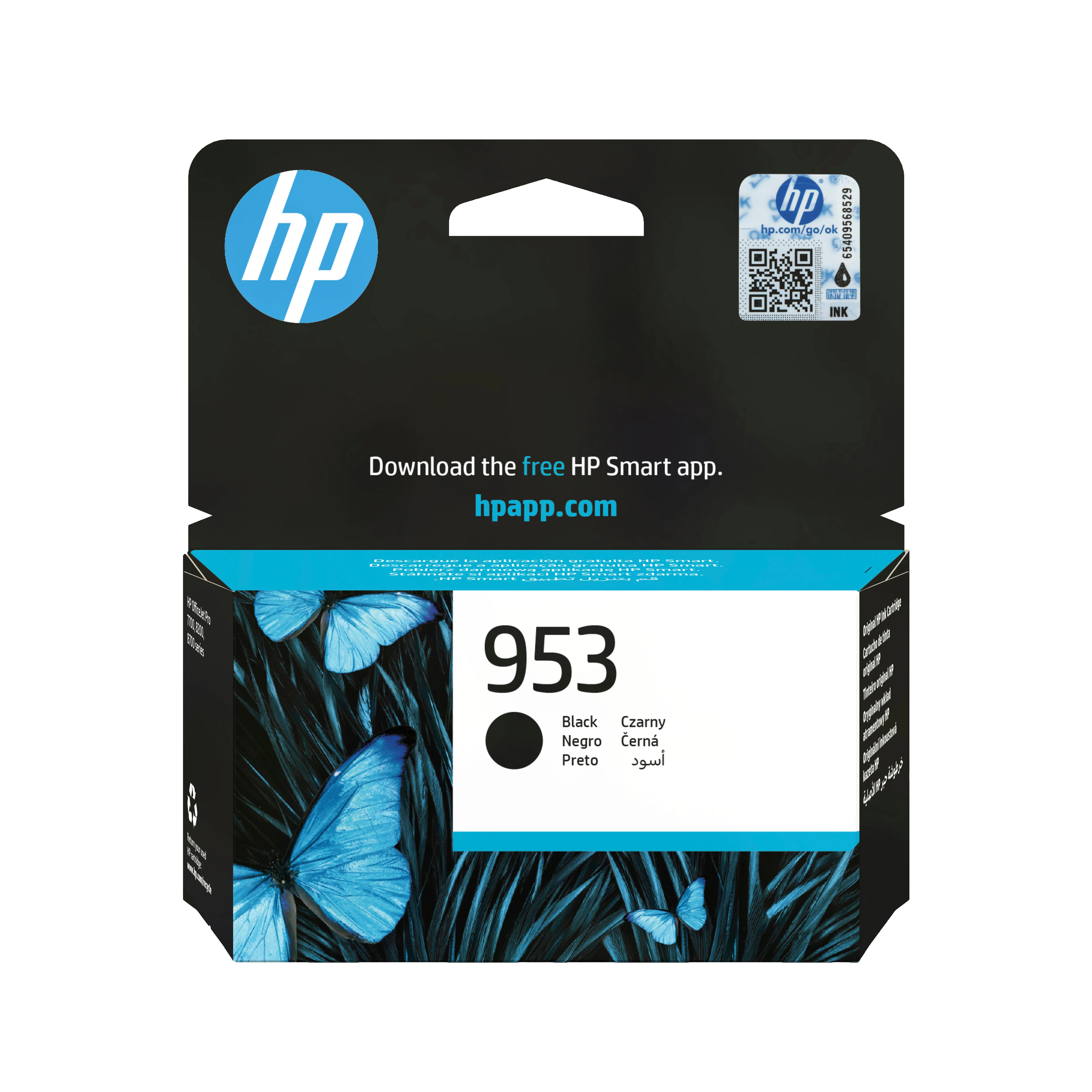 No953 black ink cartridge, blistered