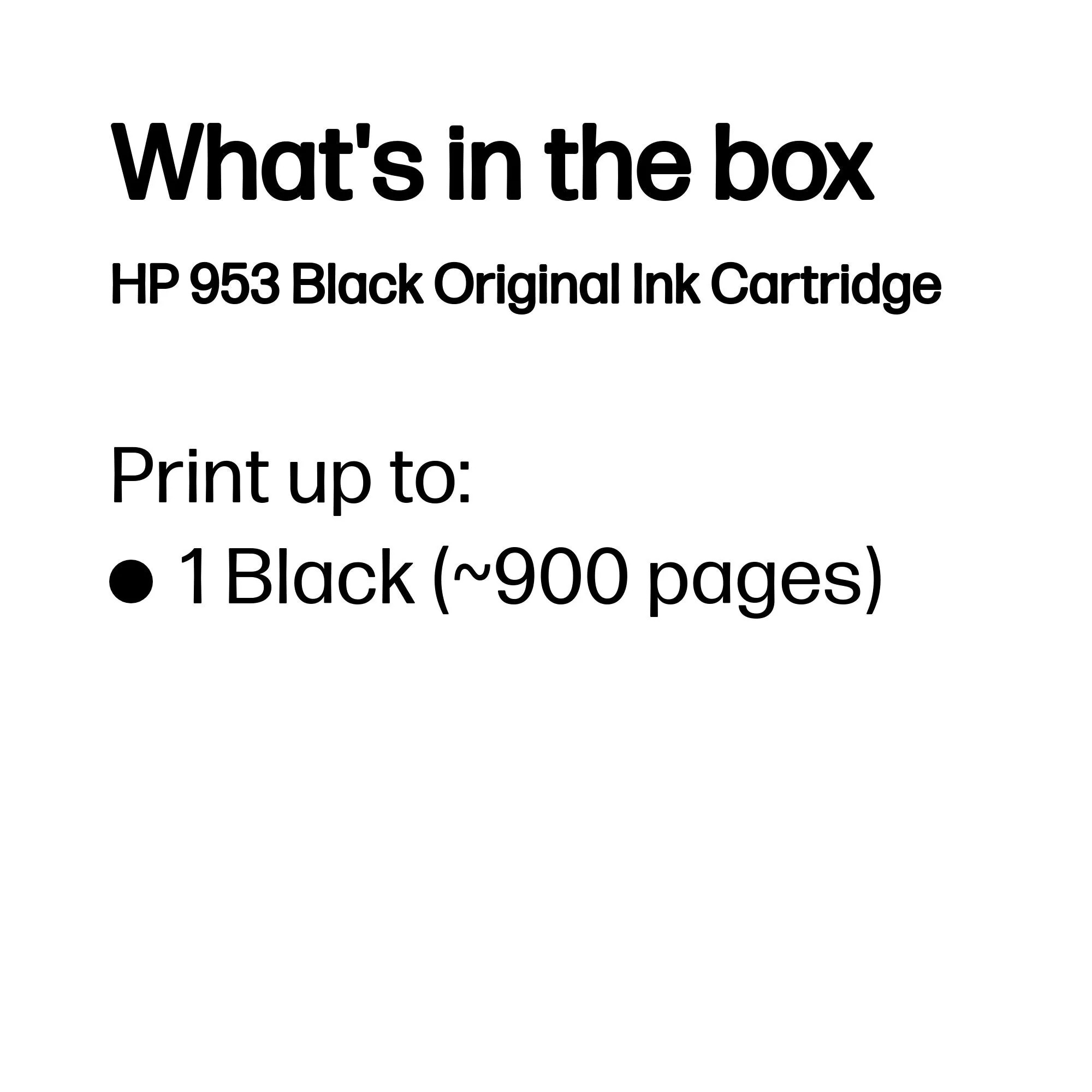 No953 black ink cartridge, blistered