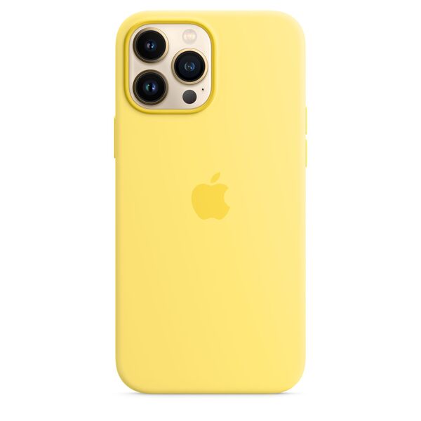 Apple iPhone 13 Pro Max, MagSafe - silicone case, Lemon Zest