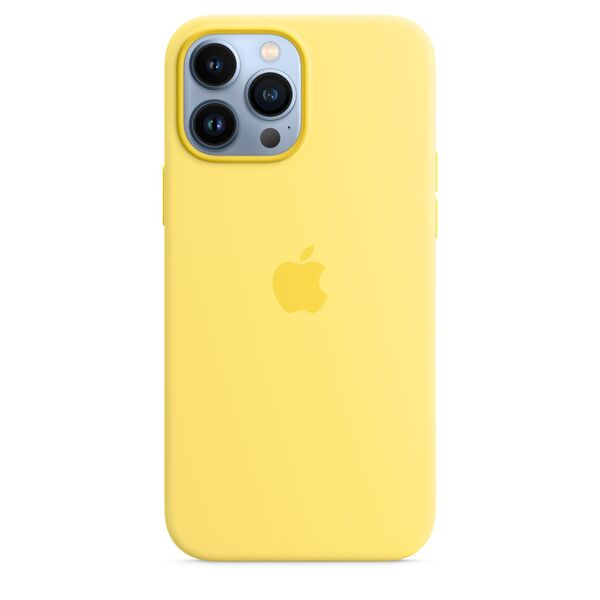 Apple iPhone 13 Pro Max, MagSafe - silicone case, Lemon Zest