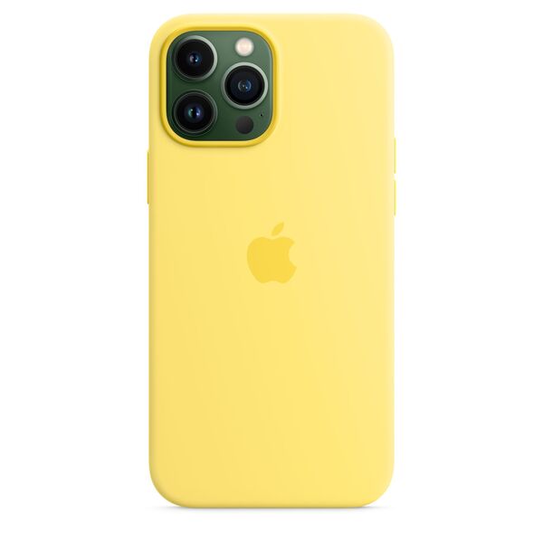 Apple iPhone 13 Pro Max, MagSafe - silicone case, Lemon Zest